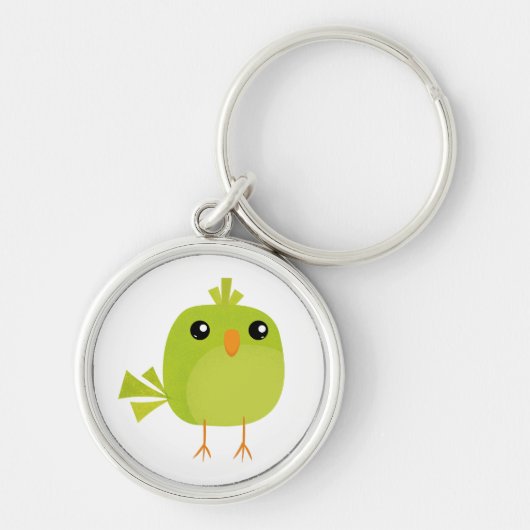 Green Bird Cartoon Schlüsselanhänger (Vorne)