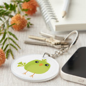 Green Bird Cartoon Schlüsselanhänger (Vorderseite rechts)