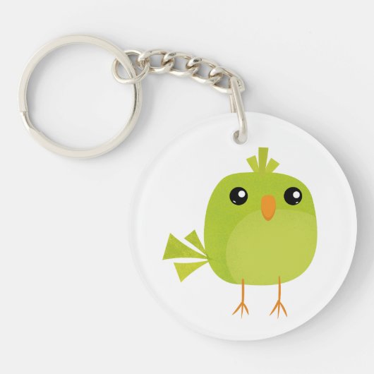 Green Bird Cartoon Schlüsselanhänger (Vorderseite)