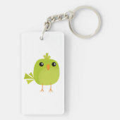 Green Bird Cartoon Schlüsselanhänger (Rückseite)