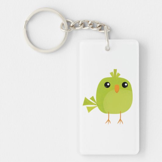 Green Bird Cartoon Schlüsselanhänger (Vorderseite)