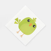 Green Bird Cartoon Serviette (Ecke)