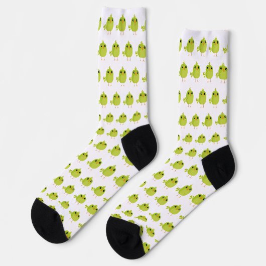 Green Bird Cartoon Socken (Linkes Detail)
