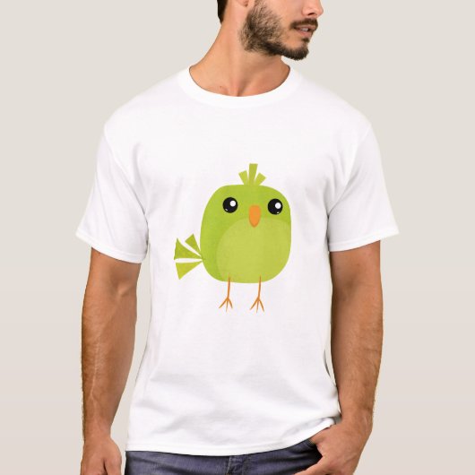 Green Bird Cartoon T-Shirt (Vorderseite)