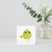 Green Bird Cartoon Telefonnummerkarte (Stehend Vorderseite)