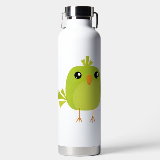 Green Bird Cartoon Trinkflasche (Vorderseite)