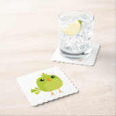 Green Bird Cartoon Untersetzer (Vor Ort)