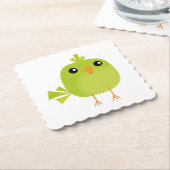 Green Bird Cartoon Untersetzer (angewinkelt)