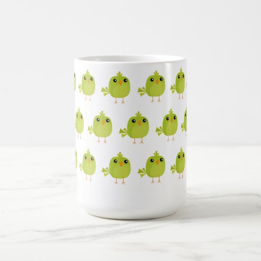 Green Bird Cartoon Verwandlungstasse (Zentrum)