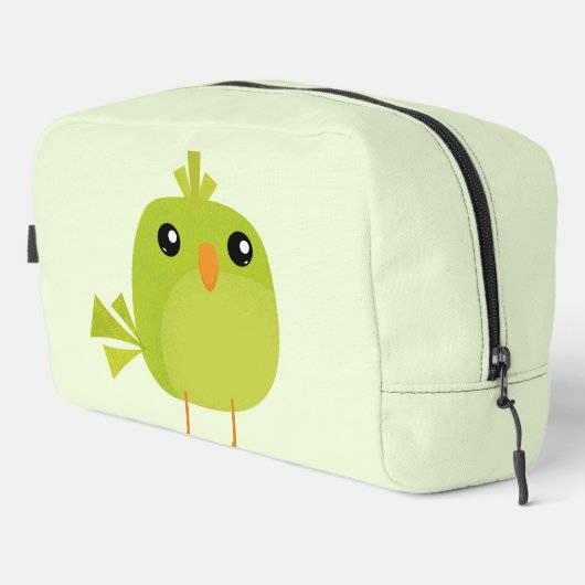 Green Bird Cartoon Waschbeutel (Rechte Ecke)