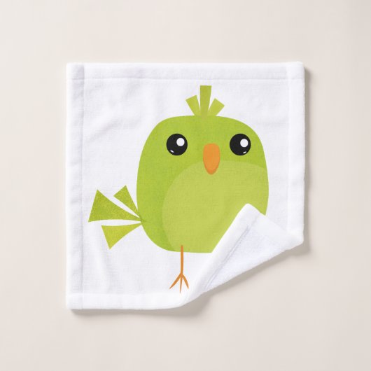 Green Bird Cartoon Waschlappen (Waschlappen)