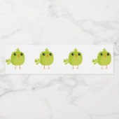 Green Bird Cartoon Wasserflaschenetikett (Einzelnes Label)