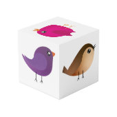 Green Bird Cartoon Würfel (Rückseite Schrägansicht)