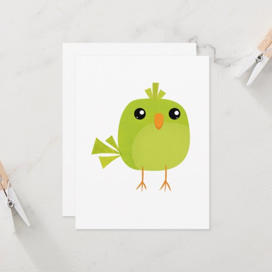 Green Bird Karte (Vorderseite/Rückseite Beispiel)