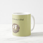 Green Bird Nest Eggs Kaffeetasse (VorderseiteRechts)