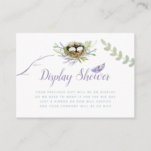 Green Bird Nest Twin Baby Shower Dusche Begleitkarte (Vorderseite)