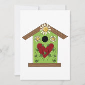 Green Birdhouse mit Herz und Milch Einladung (Vorderseite)