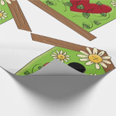 Green Birdhouse mit Herz und Milch Geschenkpapier
