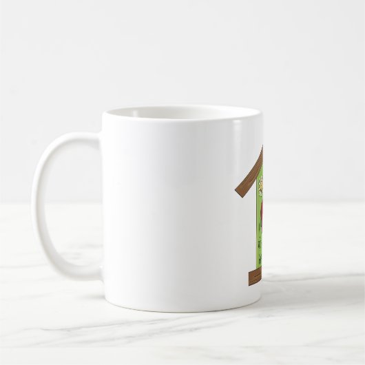 Green Birdhouse mit Herz und Milch Kaffeetasse (Links)
