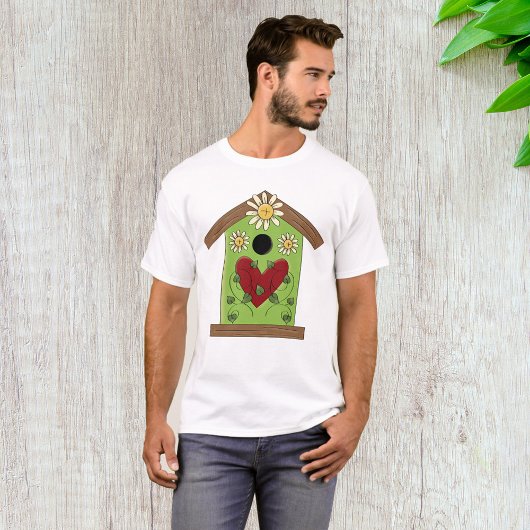 Green Birdhouse mit Herz und Milch T-Shirt
