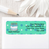 Green Birthday Cake Rücksendeadressen-Aufkleber (Insitu)