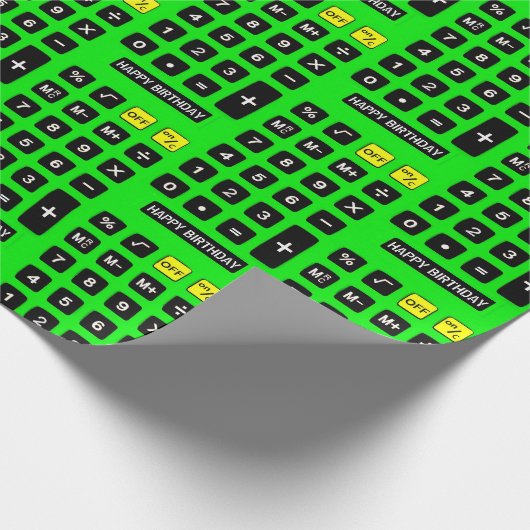 Green Birthday Calculator Geschenkpapier (Ecke)