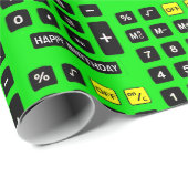 Green Birthday Calculator Geschenkpapier (Rolleneckpunkt)