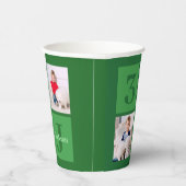 Green Birthday Foto Collage Personalisiertes Party Pappbecher (Rechts)