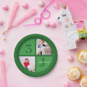 Green Birthday Party Custom Kids Foto Pappteller (Party)