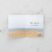 Green Birthday Pickle on Beach Chair Karte (Innenseite)