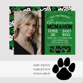 Green & Black Abschluss 2 Foto Einladung