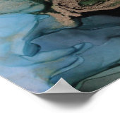 Green Black Abstrakt Alcohol Ink Poster (Ecke)