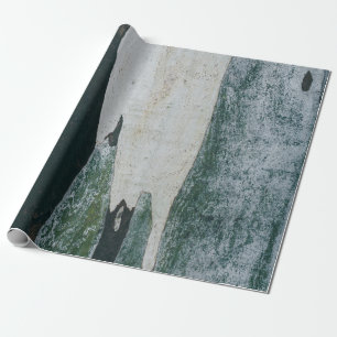 Green, black, and beige painting geschenkpapier
