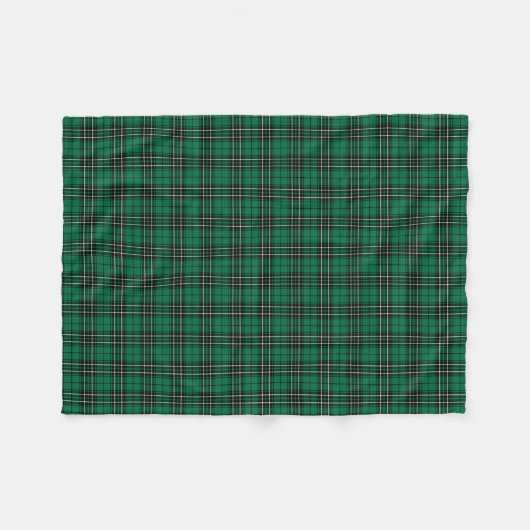 Green, Black and White Clan MacLean Jagd Tartan Fleecedecke (Vorderseite (Horizontal))
