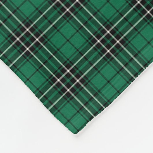 Green, Black and White Clan MacLean Jagd Tartan Fleecedecke (Ecke)