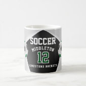 Green, Black and White ⚽ Fußball Sport Kaffeetasse (Mittel)