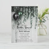 Green Black Balloons Jungle Ivy Brautparty Einladung (Stehend Vorderseite)