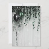 Green Black Balloons Jungle Ivy Brautparty Einladung (Rückseite)