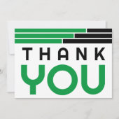 Green & Black Bars Grad Party Danke (Vorderseite)