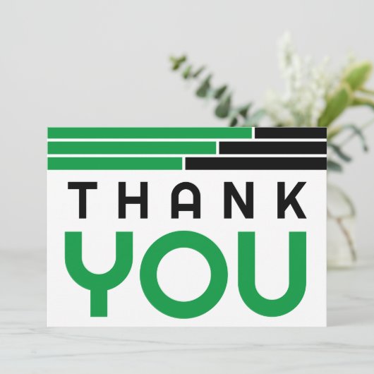 Green & Black Bars Grad Party Danke (Stehend Vorderseite)