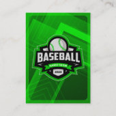 Green & Black Baseball Player Trading Foto Card Telefonnummerkarte (Rückseite)