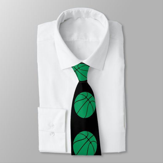 Green & Black Basketball Player oder Coach Neck Ti Krawatte (Gebunden)