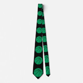 Green & Black Basketball Player oder Coach Neck Ti Krawatte