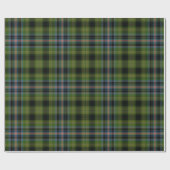Green Black Blue Red Star Tartan Kariert Geschenkpapier (Flach)