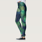 Green Black Bokeh Abstrakter Hintergrund Leggings (Links)