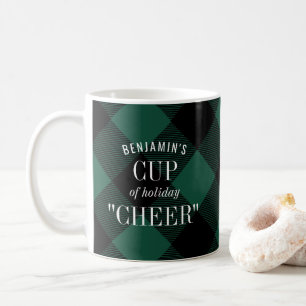 Green Black Buffalo Karo Kariert Weihnachten Kaffeetasse