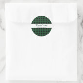 Green Black Buffalo Schachbrett Kariert Country Ru Runder Aufkleber (Tasche)