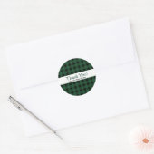 Green Black Buffalo Schachbrett Kariert Country Ru Runder Aufkleber (Umschlag)
