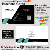 Green & Black Business Cards 9 Pack mit 100 Stück Visitenkarte