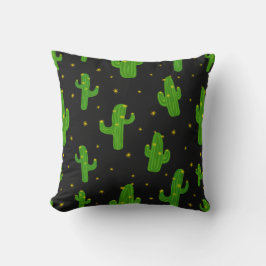 Green Black Cartoon Cactus Pflanze Gemustert Kissen